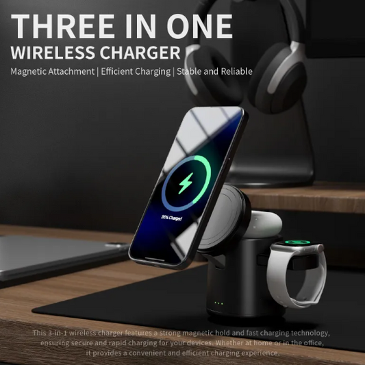3-in-1 Magnetic Wireless Charger · 15W