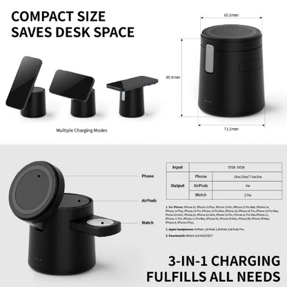 3-in-1 Magnetic Wireless Charger · 15W